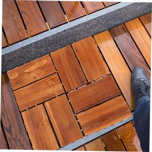 Dalles de terrasse SHENGCHENG à 8 lattes, design moderne, en bois carbonisé, dalles de terrasse emboîtables - Product Image 6