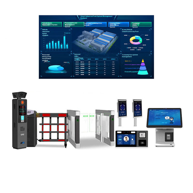 Qigong Smart Industrial Park System ALPR Vehicle Car Parking Barrier Turnstiles with Face Recognition Ticket System
