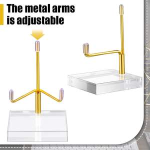 Naxilai 8 adet ayarlanabilir gümüş Metal kol ekran standı 2X2X3.5 inç kristal tutucu şövale için kaya Mineral plastik el sanatları - Product Image 3