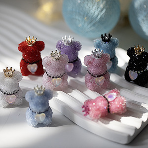 Cuentas de Resina de Cristal con Diseño de Corona de Azúcar y Oso, para Manualidades, Fabricación de Joyería, Accesorios de Porcelana, Venta Caliente 2025, GY - Product Image 1