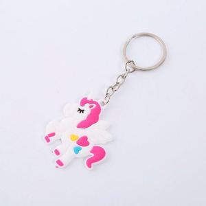 Porte-clés jouets licorne souples et colorés en résine PVC silicone, breloques flexibles de dessin animé tendance 2020 - Product Image 5