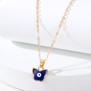 Collana coreana con farfalla eterea, squisito ciondolo a occhio di <span class=keywords><strong>diavolo</strong></span>, accessorio alla moda per maglione, vendita all'ingrosso - Product Image 3