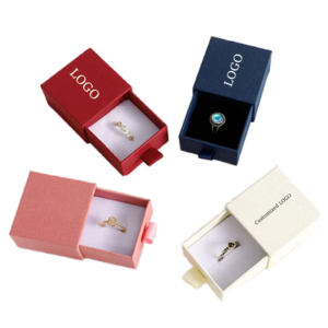 Boîte à tiroir en carton personnalisée avec logo pour emballages de bijoux, boîtes cadeaux pour collier, boucles d'oreilles, bague - pour la présentation de vos articles de luxe - Product Image 1