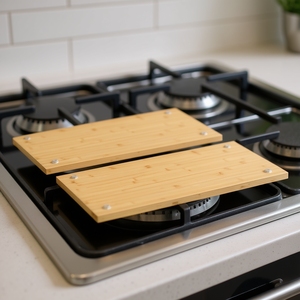 Couvre-plaques de cuisson en bambou, 19,7x11x0,6 pouces, résistant à la chaleur, pièces pour plaques de cuisson - Product Image 2