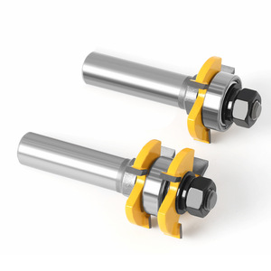Precio al por mayor 1/4 1/2 3 dientes carpintería fresa carpintería enrutador Bit Tenon Joint piso cuchillo lengua empalme cuchillo - Product Image 5
