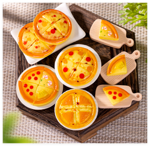 Miniatures maison de poupée artificielle réaliste résine Pizzas tranches charme enfants cuisine jouer magasin d'alimentation fête tendance cadeau jeu 3D jouets - Product Image 4