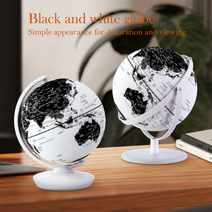 क्रोम मेटल बेस के साथ ग्लोब्स ब्लैक एंड व्हाइट वर्ल्ड वर्ल्ड ने होम ऑफिस के लिए पृथ्वी के ग्लोब्स को रोशन किया - Product Image 1