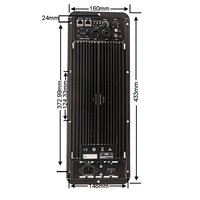 Module d'amplificateur de subwoofer mono 2 canaux GETSHOW AV SUB6000 6000W en aluminium durable 8/4 Ohm avec plaque de haut-parleur XLR professionnelle
