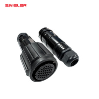 Conector Socapex de 37 pines para iluminación de escenario DMX, XLR, audio y alimentación, macho y hembra, con pin de cobre chapado en oro y carcasa metálica