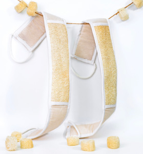 Organic Loofah <b>Simple</b> Bath Scrubber Long Back <b>Exfoliating</b> Strap for Shower Body Cleaning - Product Image 5