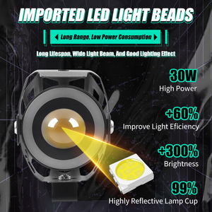 Motorcycle <span class=keywords><strong>LED</strong></span> motosiklet far melek gözler yardımcı sürüş lambası evrensel motosiklet sis lambası ek spot <span class=keywords><strong>LED</strong></span> far - Product Image 4