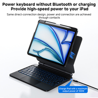 Nuevo Estuche con Teclado de Conexión Directa para iPad con Panel Táctil Extra Grande, Compatible con iPad Pro 11 pulgadas M4/M5, Teclado ABS RGB