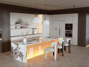 Meubles de cuisine sur mesure en bois massif de style moderne et luxueux, écologiques, de haute qualité, armoires de cuisine modulaires, îlot de cuisine - Product Image 6