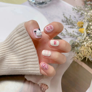<span class=keywords><strong>Uñas</strong></span> Postizas Kawaii 3D con Diseño de Perro de Dibujos Animados, <span class=keywords><strong>Uñas</strong></span> Postizas Cortas y Redondas de Color <span class=keywords><strong>Rosa</strong></span>, con Lazo de Corazón y la Palabra LOVE, <span class=keywords><strong>Uñas</strong></span> Adhesivas Bonitas para Niñas - Product Image 2