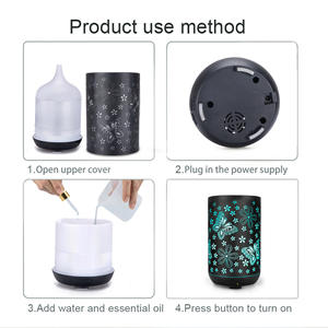 Difusor de Aroma con Forma de Mariposa, Negro, 0.5-1L, Humidificador Ultrasónico con Luz LED para Uso Doméstico y Comercial - Product Image 5