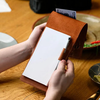 Porte-Billets et Porte-Reçus en Cuir Véritable, Porte-Service Manuel et Porte-Reçus Tendance pour Serveurs, Housse de Menu de Luxe pour Restaurants et Hôtels