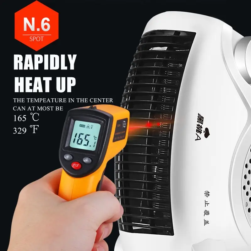 3s Heatup Adjustable Temp Portable Fan Space Heater Mini Heating Wire Electric Heaters Hot Air Room Heater Fan