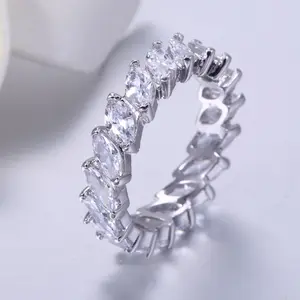 Anelli da donna con anello personalizzato a forma di foglia cz anelli per matrimonio in diamanti