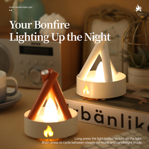 Lampe de chevet vintage créative effet feu de camp, lumière douce et bruit blanc pour le sommeil - Product Image 3