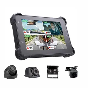 Tablet PC kamera AHD 4 saluran mobil 7 inci, kasar 3Rtablet dengan stasiun Dok kuat