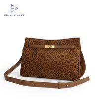 Sac hobo en daim d'hiver sur mesure de grande capacité, sacs fourre-tout sur mesure, sacs à main à imprimé léopard, sacs à bandoulière à fermeture éclair pour femmes