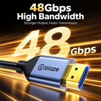 Câble HDMI2.1 Biaze 8K60Hz 4K120Hz UltraHD 48Gbps HDMI Mâle-Mâle Haute Vitesse Audio Vidéo pour TV Moniteur Projecteur Gaming