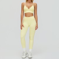 Ensemble de vêtements de sport pour femmes, 4 pièces, soutien-gorge sans couture, veste à manches longues, short, legging, tenue de sport, exercice, entraînement, yoga