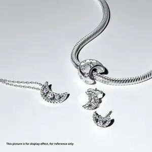 <span class=keywords><strong>Collier</strong></span> en argent 925 Panjia, <span class=keywords><strong>collier</strong></span> en forme de <span class=keywords><strong>lune</strong></span> pour femmes, bijoux haut de gamme, vente en gros d'usine - Product Image 1