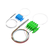Splitter Fiber Optik PLC Seri 1xN (1:2 hingga 1:32) Konektor SC/APC & SC/UPC Splitter Fiber Singlemode untuk FTTH