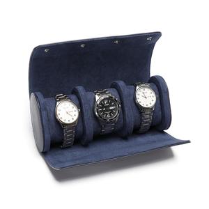 Factory Wholesale Luxury Genuine Leather Water Resistant Recycled Materials Oval Shape <b>Travel</b> Roll <b>Case</b> Box Organizer 1 <b>Watches</b> - Product Image 1