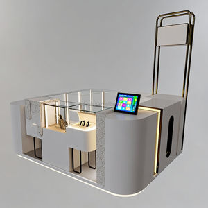 Exhibición de perfume de gama alta personalizada, muebles de vidrio, gabinete con cerradura, tienda de fragancias, exhibición minorista, quiosco de perfume moderno - Product Image 3