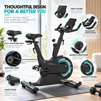 K-FIT GSP0340 Vélo de spinning stable avec support tablette en PU couleur personnalisable pour l'exercice physique aérobie quotidien en famille