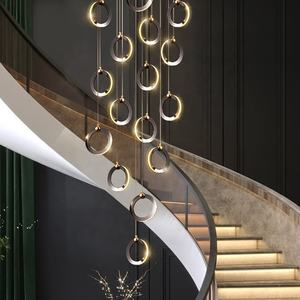 Lámpara de Araña de Lujo <span class=keywords><strong>para</strong></span> Villa, Hotel, Loft, Escaleras, Iluminación Colgante Larga, Moderna - Product Image 6