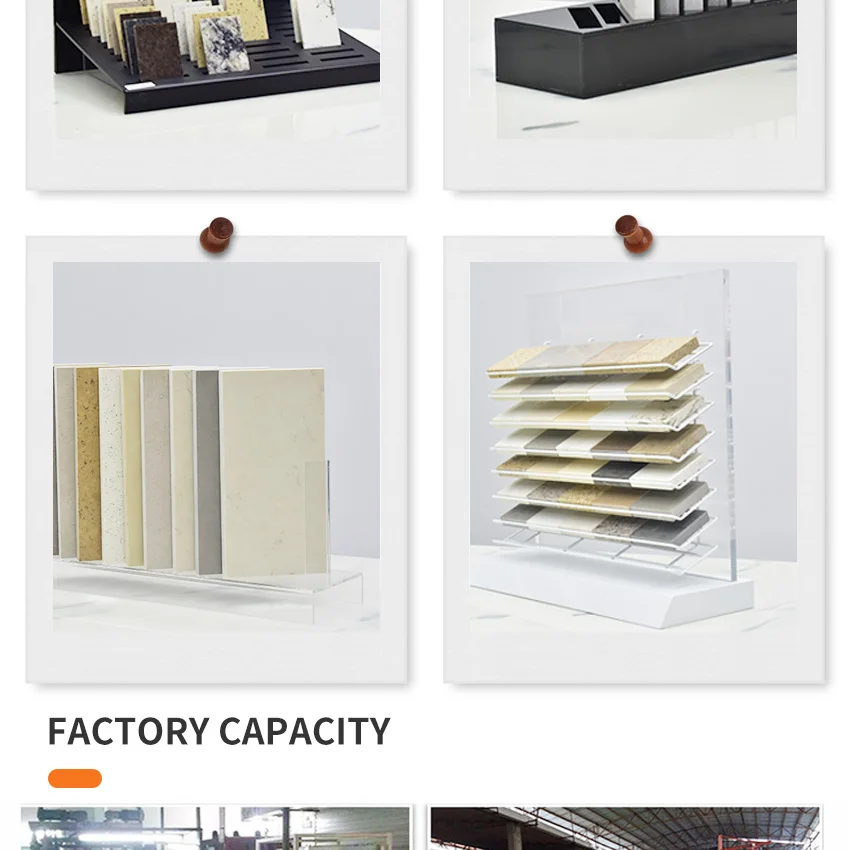 Wholesale Acrylic Ceramic Showing Stands Factory Sample Quartz Granite Stone Countertop Tile Display Stand Rack Showroom