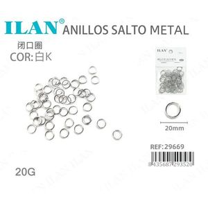 Anelli di congiunzione Ilan 20mm bianchi in metallo a K chiuso per la creazione di gioielli - Product Image 3