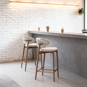 Tabourets <span class=keywords><strong>de</strong></span> bar <span class=keywords><strong>de</strong></span> luxe, chaises <span class=keywords><strong>de</strong></span> comptoir pour îlot <span class=keywords><strong>de</strong></span> cuisine à domicile, chaises en bois pour restaurant, tabourets hauts bon marché, vente en gros personnalisée - Product Image 5