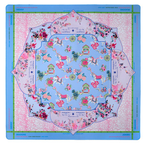 Tapis de Mahjong 80x80cm (31.5x31.5 pouces) style foulard en soie, motif Léopard Rose Tigre Palmier, antidérapant, effet Mirage - Product Image 5