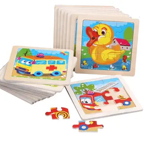 Vente en gros de jouets éducatifs 2023 puzzle en bois bon marché bébé fille 3d animal de la ferme puzzle mains artisanat bricolage 3d puzzle en bois animal