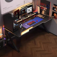 Offre Spéciale échantillon gratuit bureau de jeu blanc noir bureau d'ordinateur avec porte-gobelet Pc Gamer Table de jeu