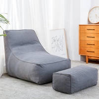 Fauteuil géant moderne modulaire d'extérieur en tissu imperméable, rembourré en EPP, avec housse amovible, canapé-lit paresseux, pouf géant