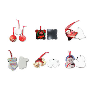 Ornement suspendu en bois double face <span class=keywords><strong>Benelux</strong></span> panneau dur décorations de noël sublimation rond blanc ornement pour personnalisé - Product Image 2