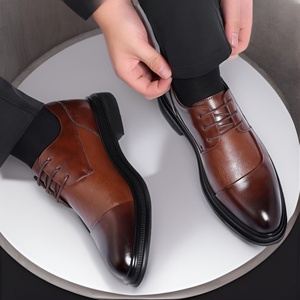 2025รองเท้าอ๊อกซฟอร์ดสำหรับนักธุรกิจ, รองเท้าชุดแต่งงานสีดำขนาดใหญ่สไตล์ลำลองสำหรับฤดูใบไม้ร่วงมีเชือกผูกสำหรับฤดูใบไม้ผลิ - Product Image 4