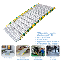 Rampe modulaire en aluminium Simplywalk, capacité 800 kg, longueur 1,95 m, profil extrudé, mini rampe pour tondeuse à gazon, service de marque privée, test de charge SGS