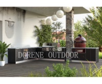 Cuisine d'extérieur d'angle, coin de cuisson en forme de L gain de place s'adaptant aux bords de patio et aux coins de terrasse pour une vie compacte dans la cour