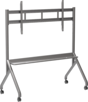 Support TV mobile en alliage d'aluminium argenté IBoard à prix d'usine, avec roulettes, pour tableau intelligent 55"-65", chariot roulant 150kg