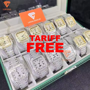 Đồng hồ đeo tay Moissanite cao cấp, chất lượng cao, kiểu dáng sang trọng, đính đá Moissanite, vượt qua bài kiểm tra kim cương. - Product Image 1