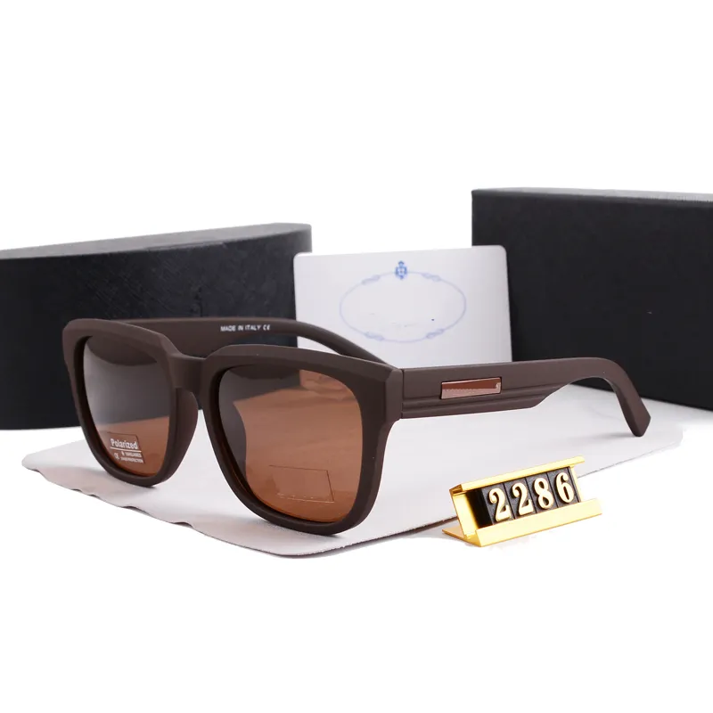 Kacamata hitam persegi retro desainer merek mewah untuk pria kacamata hitam terpolarisasi mengemudi gradien