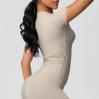 Maßgeschneidertes Kurzarm-Oberteil für Damen Fitness Yoga Bekleidung Gym Workout Freizeit Sportshirt