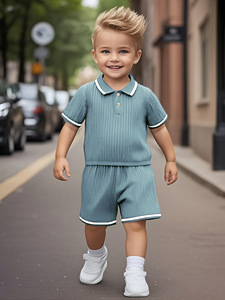 PSJ-Y0 Nouvel ensemble unisexe pour enfants avec vêtements courts pour enfants Vente en gros Ensemble <span class=keywords><strong>de</strong></span> vêtements d'été pour garçons et filles - Product Image 4