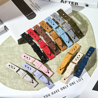 Tali Jam Tangan Kulit Suede Lembut untuk Huawei Smartwatch 22mm Tali Kulit Buatan Tangan Bernapas dengan Penggantian Cepat